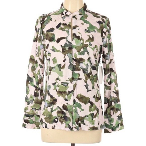 crosby. Tops - Crosby Blouse Top Button Up Pink Green large NEW